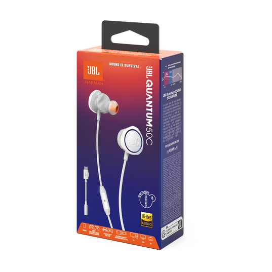 1200130015502 7 Auriculares Gamer In-Ear JBL Quantum 50C Blancos Tipo C con Micrófono - Imagen 7