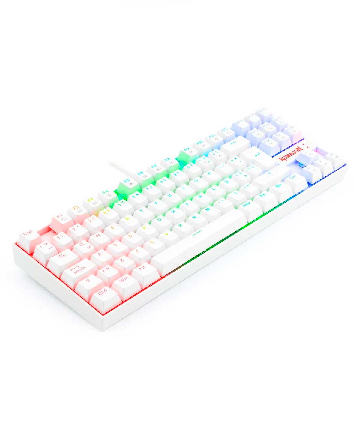 6950376704979 3 Teclado Gamer | Redragon Kumara K552W-KR | Mecánico | Blanco | USB | Iluminación Rainbow | Switch Red | Compacto | Español - Imagen 3