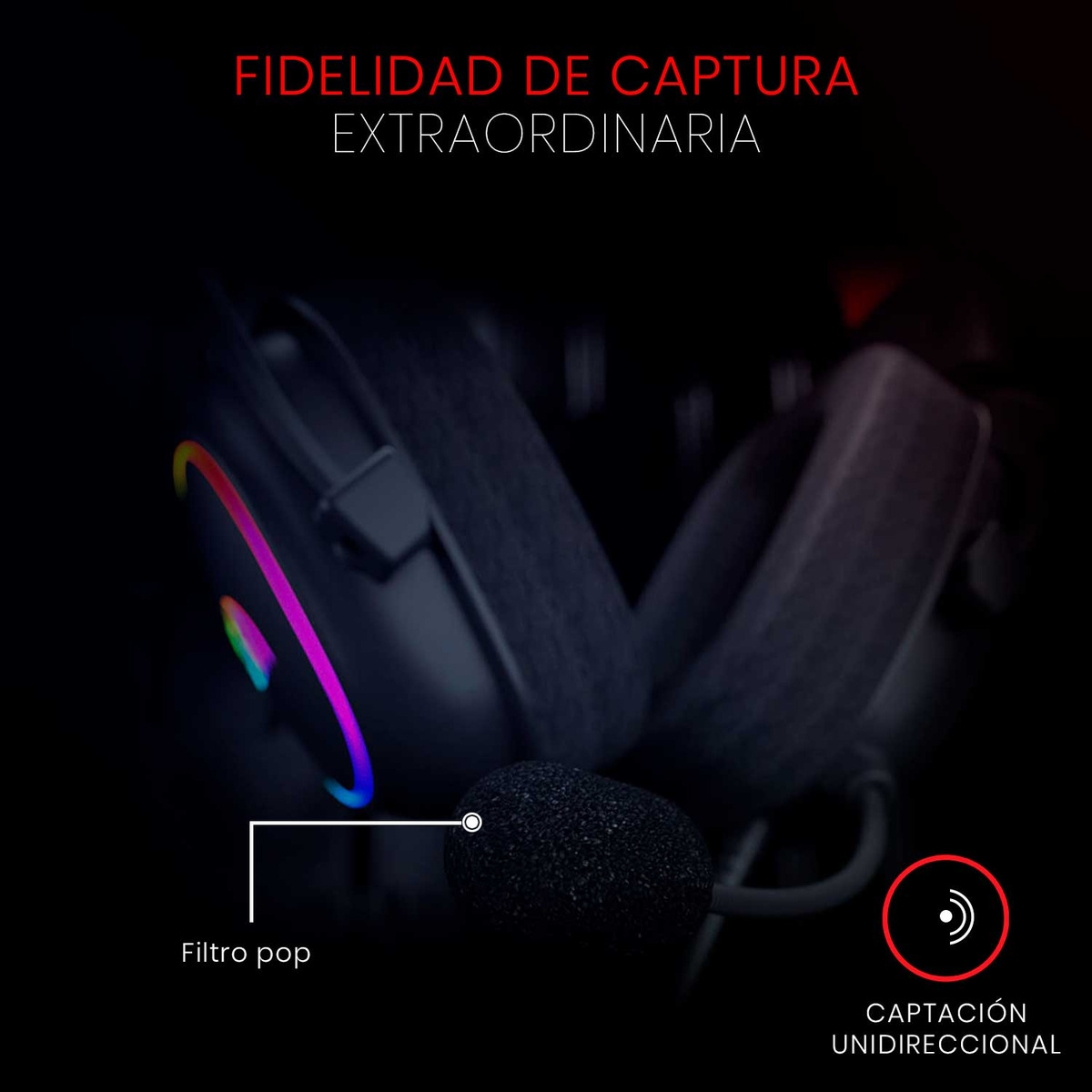 6950376705914 6 Auriculares Gamer | Redragon Zeus X H510-RGB | Negro | Sonido Envolvente 7.1 | Micrófono Extraíble | RGB | USB | PC y Consolas - Imagen 6