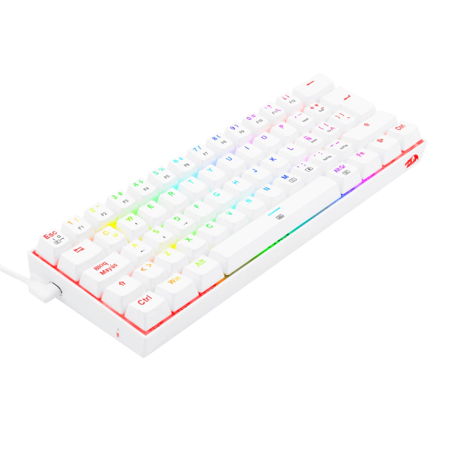 6950376714909 4 Teclado Gamer | Redragon Dragonborn K630W-RGB-SP | Blanco | Mecánico | Compacto 60% | Switch Red | RGB - Imagen 5