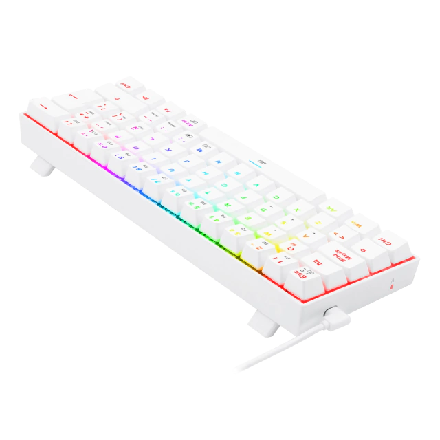 6950376714909 5 Teclado Gamer | Redragon Dragonborn K630W-RGB-SP | Blanco | Mecánico | Compacto 60% | Switch Red | RGB - Imagen 6