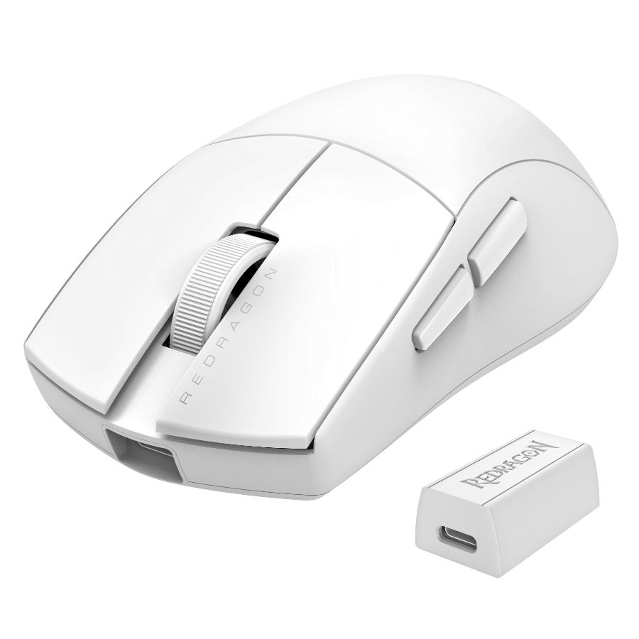 6950376722126 2 Mouse Gamer Redragon King 4K Pro Inalámbrico Blanco | 26 000 DPI | 3 Modos (USB-C / 2.4GHz / Bluetooth) | 49g - Imagen 2