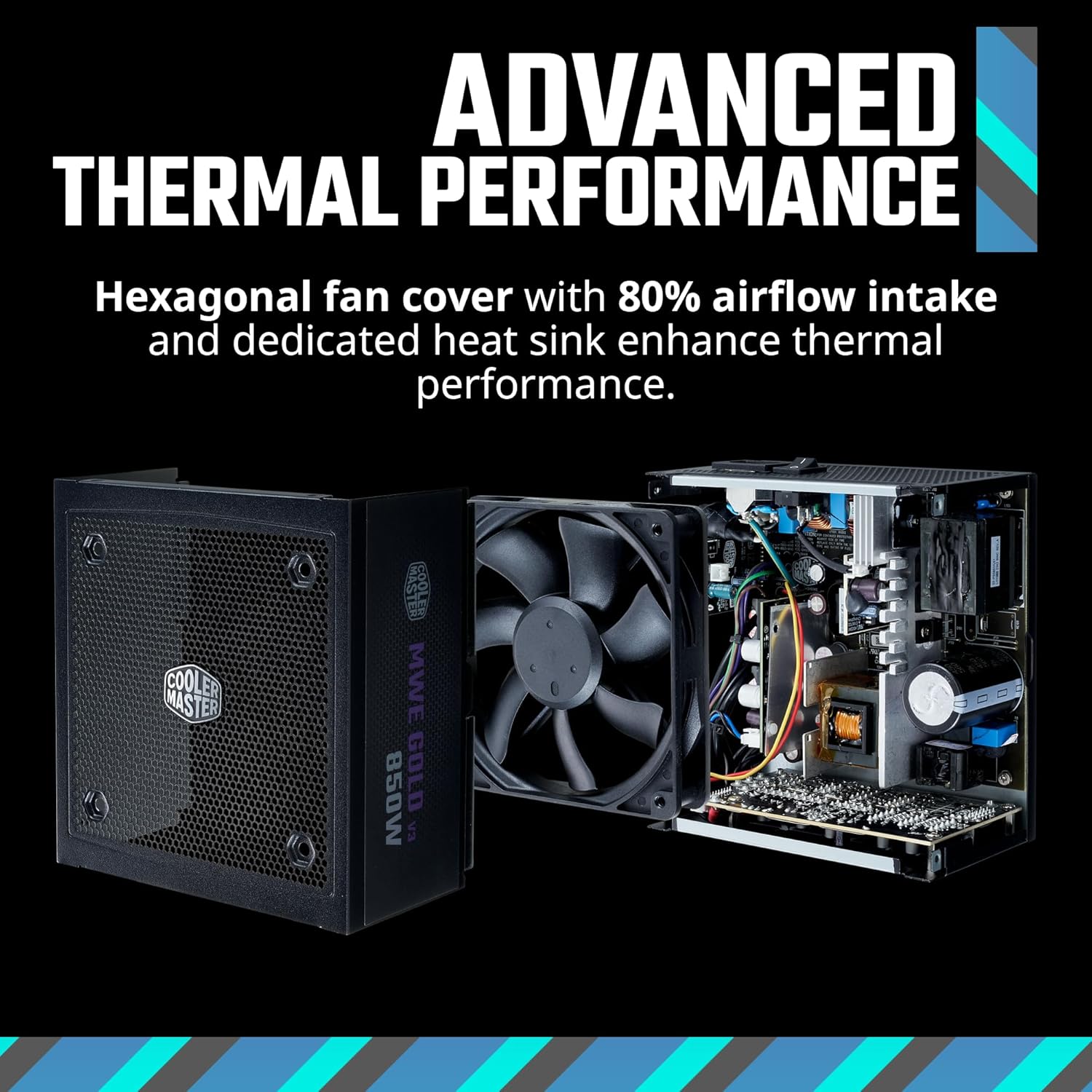 81GmmH1RflL._AC_SL1500_ Fuente Gamer | Cooler Master MWE Gold 850W | 80 Plus Gold | MPX-8503-AFAG-2EBAR - Imagen 10