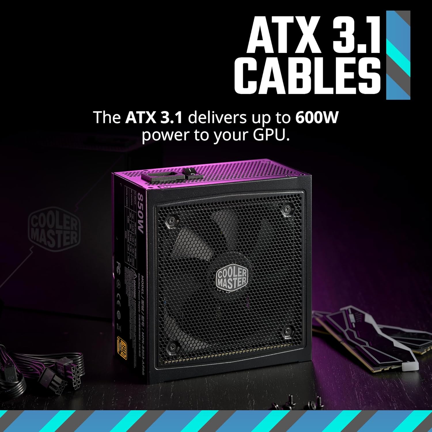 81UJgHvmSJL._AC_SL1500_ Fuente Gamer | Cooler Master MWE Gold 850W | 80 Plus Gold | MPX-8503-AFAG-2EBAR - Imagen 9