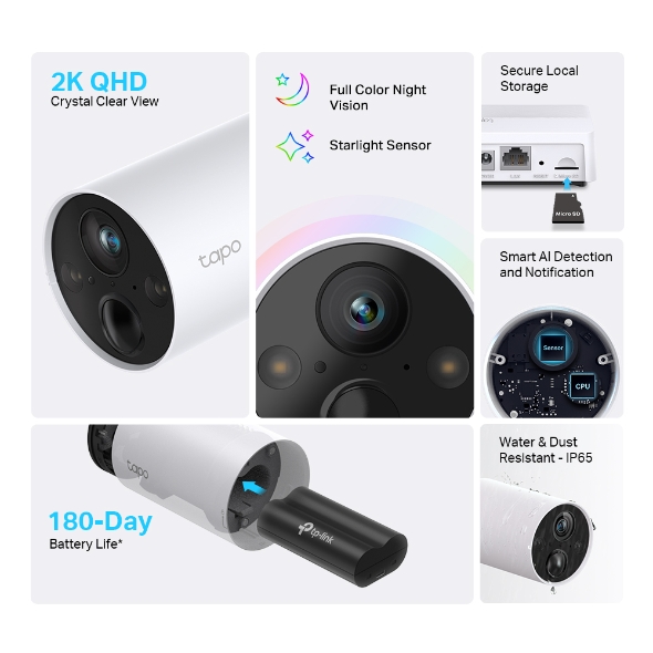 Tapo-C400S2_US_1.0_overview_02_normal_20220830081655u Cámara IP WiFi TP-Link Tapo C420S2 | Kit 2 Cámaras + Hub | 2K QHD - Imagen 6