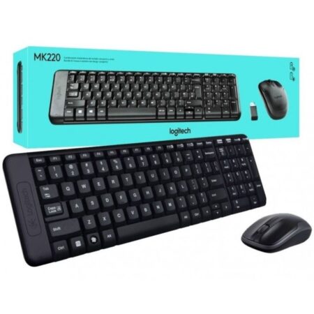 Combo Teclado + Mouse Inalámbrico | Logitech Wireless MK220 | 2.4 GHz | Receptor USB Nano | Compacto Negro/Gris