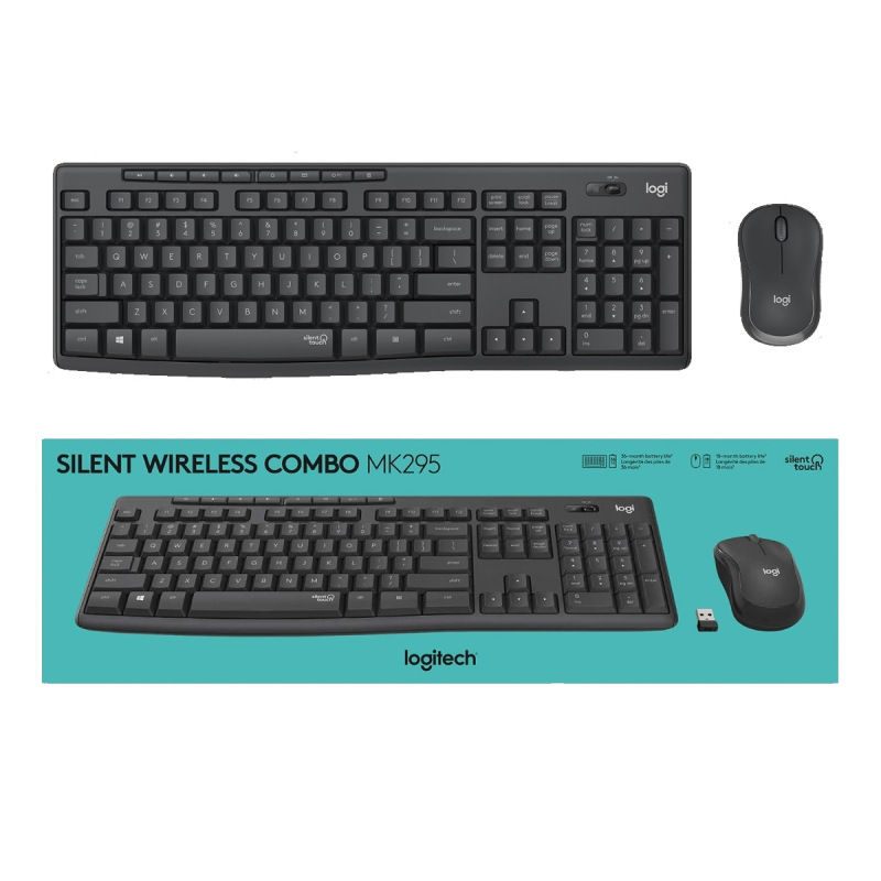 097855161055 2 Combo Teclado + Mouse Inalámbrico | Logitech MK295 Wireless Combo Negro | SilentTouch 2.4 GHz - Imagen 2