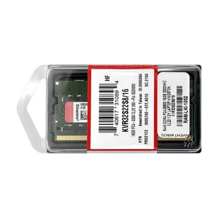 Memoria RAM Kingston 16GB DDR4 3200MHz SODIMM CL22 1.2V | para Notebook | Rendimiento y Eficiencia – KVR32S22S8/16 Memoria RAM Kingston 16GB DDR4 3200MHz SODIMM CL22 1.2V | para Notebook | Rendimiento y Eficiencia – KVR32S22S8/16