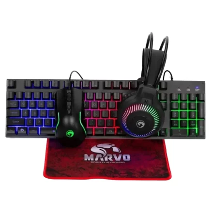 Combo Gamer 4 en 1 | Marvo Loot 40 (CM416-SP) | Teclado + Mouse + Auriculares + Mouse Pad | USB RGB
