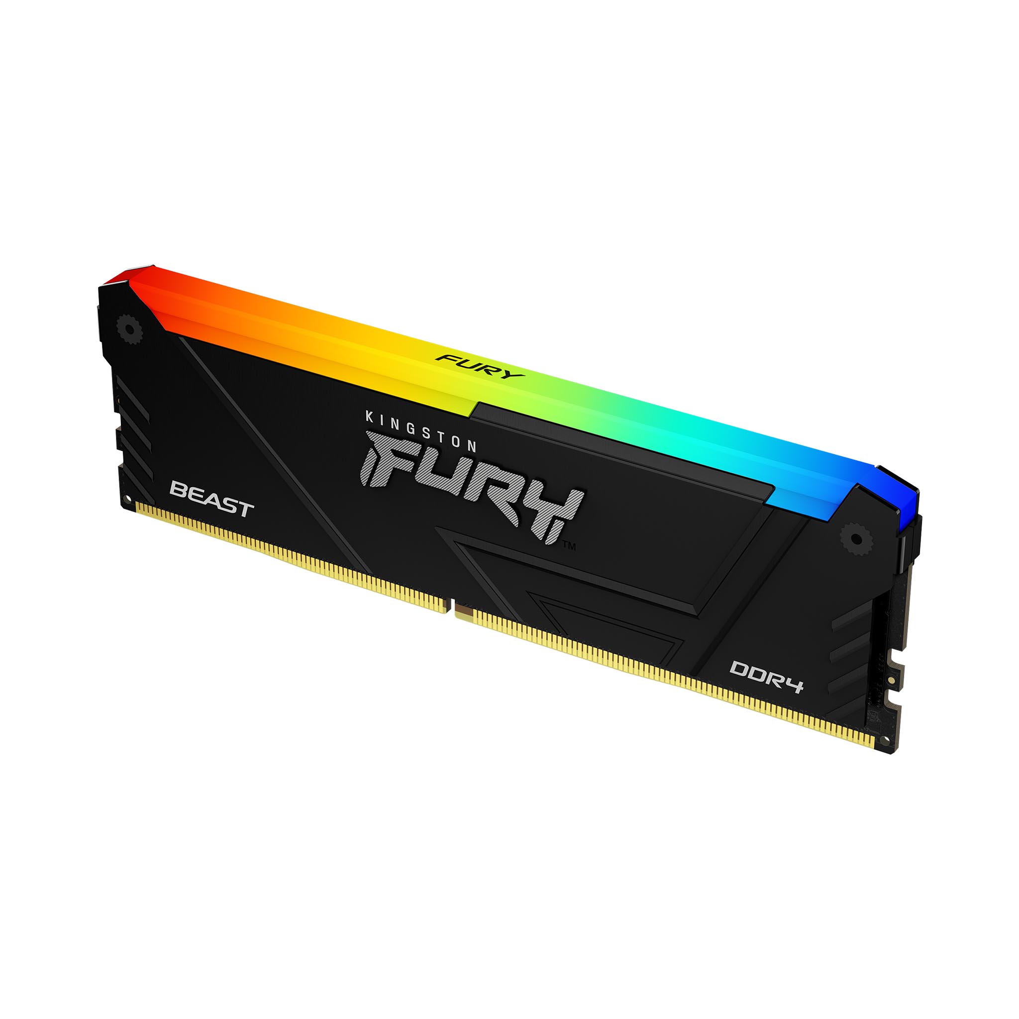 FURY_Beast_RGB_Black_DDR4_1_angle-zm-lg Memoria RAM Kingston Fury Beast RGB 32GB DDR4 3200MHz UDIMM | Alto Rendimiento y Estilo Gamer - KF432C16BB2A/32 - Imagen 3
