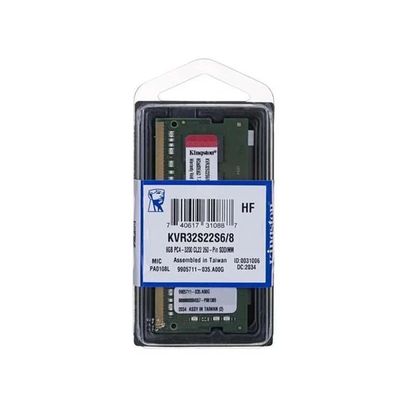 MemoriaRAMKingston8GBDDR4NO-ECCKVR32S22S68_2_2048x2048 Memoria RAM Kingston 8GB DDR4 3200MHz SODIMM CL22 1.2V | para Notebook | Rendimiento y Eficiencia - KVR32S22S6/8