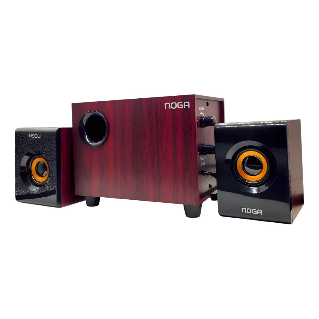 Noga_NG510P_02 Parlantes Multimedia Noga NG-510P Marrón 2.0 USB | Para PC y Notebook