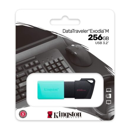 PenDrive Kingston 256GB USB 3.2 Exodia Cian DTXM/256GB | Rápido y portátil