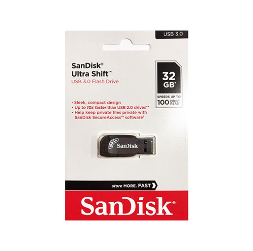 SDCZ410-032G-G46_3 Pendrive SanDisk Ultra Shift 32GB | USB 3.0 | Negro SDCZ410-032G-G46 - Imagen 3