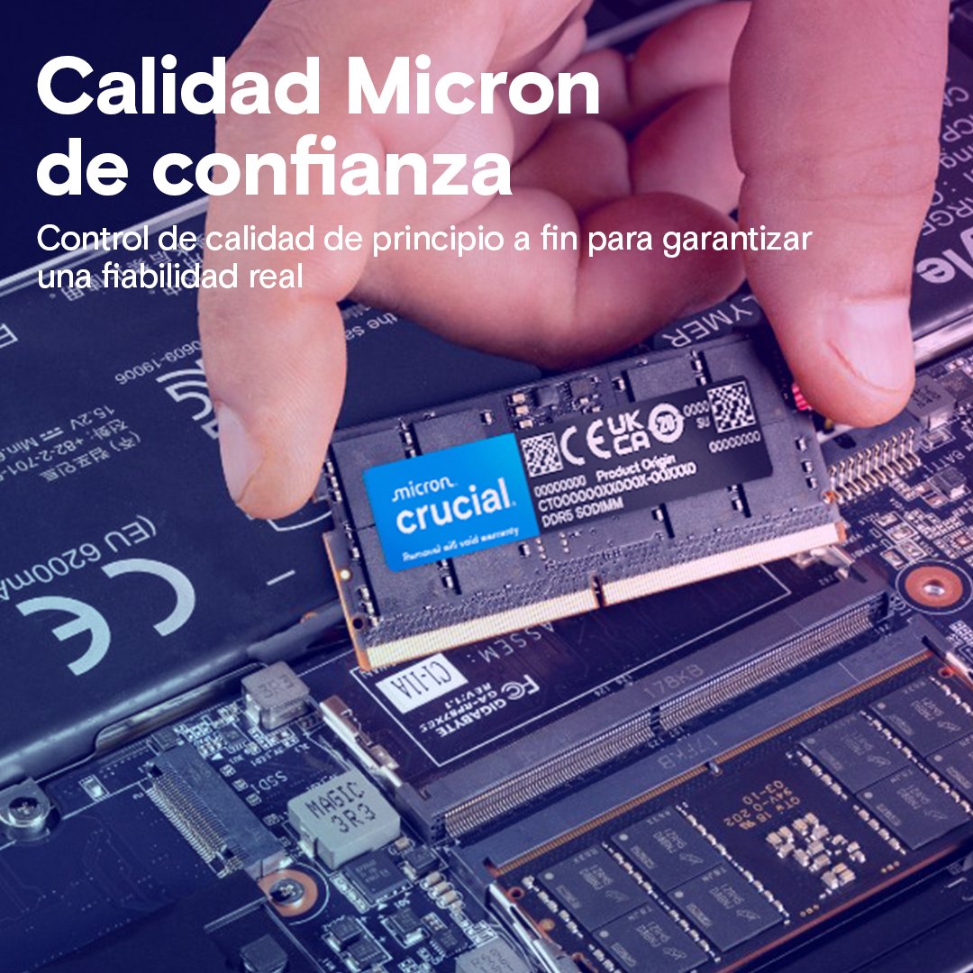 crucial-ddr5-classic-laptop-gallery-image-6-value_esES_optimizado Memoria RAM Crucial 8GB DDR5 4800MT/s SODIMM | para Notebook | Rendimiento y Velocidad Superior - CT8G48C40S5 - Imagen 6