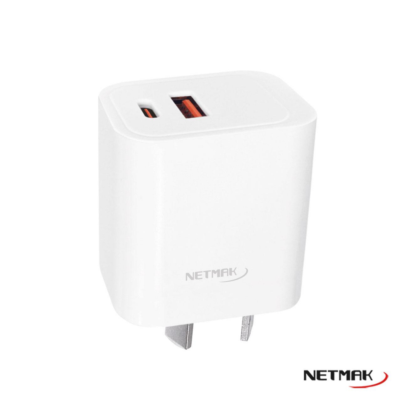 descarga Cargador de Celular Netmak NM-CP7 | Doble Salida QC USB + PD USB-C 20W | Carga Rápida ⚡📱
