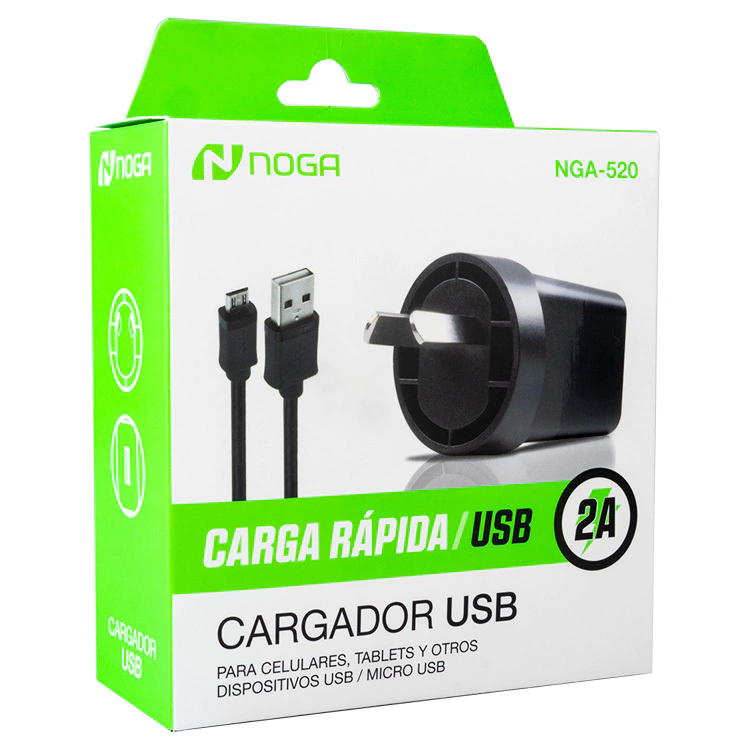 nga-520-pack20211-22faea8f29b16e0e9616437282920872-1024-1024 Cargador para Celular o Tablet Noga NGA-520 | Micro USB | 2.4A | Color Blanco o Negro ⚡📱 - Imagen 2