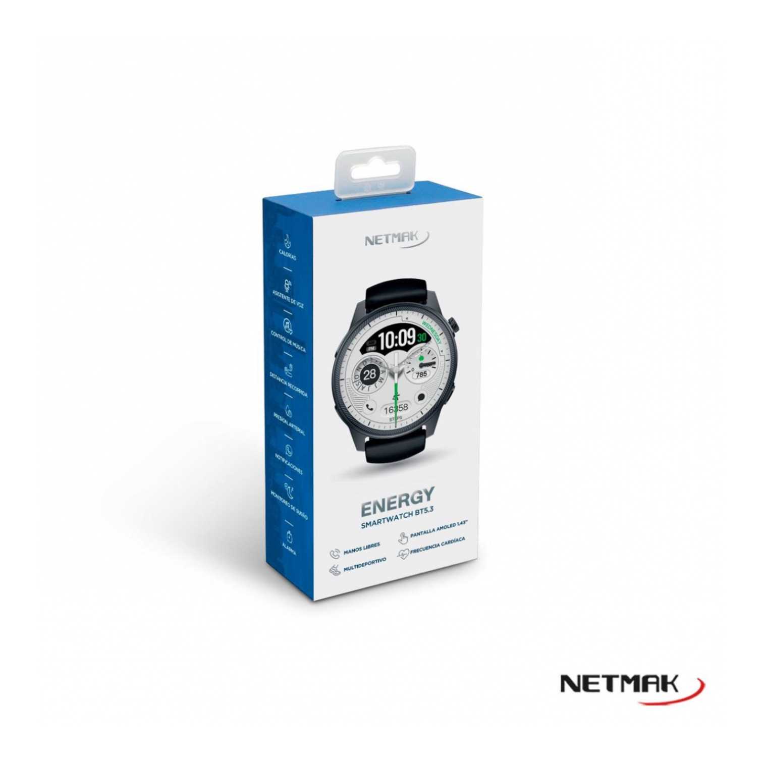 24857-3 Reloj Smartwatch Netmak Energy AMOLED 1.43” | BT 5.3 | IP68 | Negro | NM-ENERGY - Imagen 4