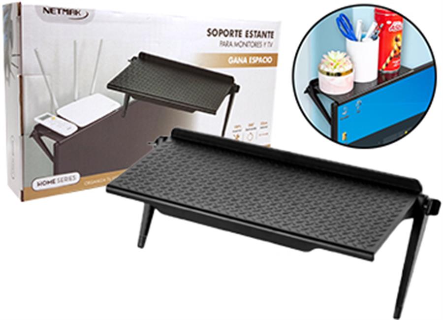 9078-producto-19474-1 Soporte Estante Netmak NM-ST24 30cm | Para Monitor/TV | Antideslizante | ABS | Hasta 3kg