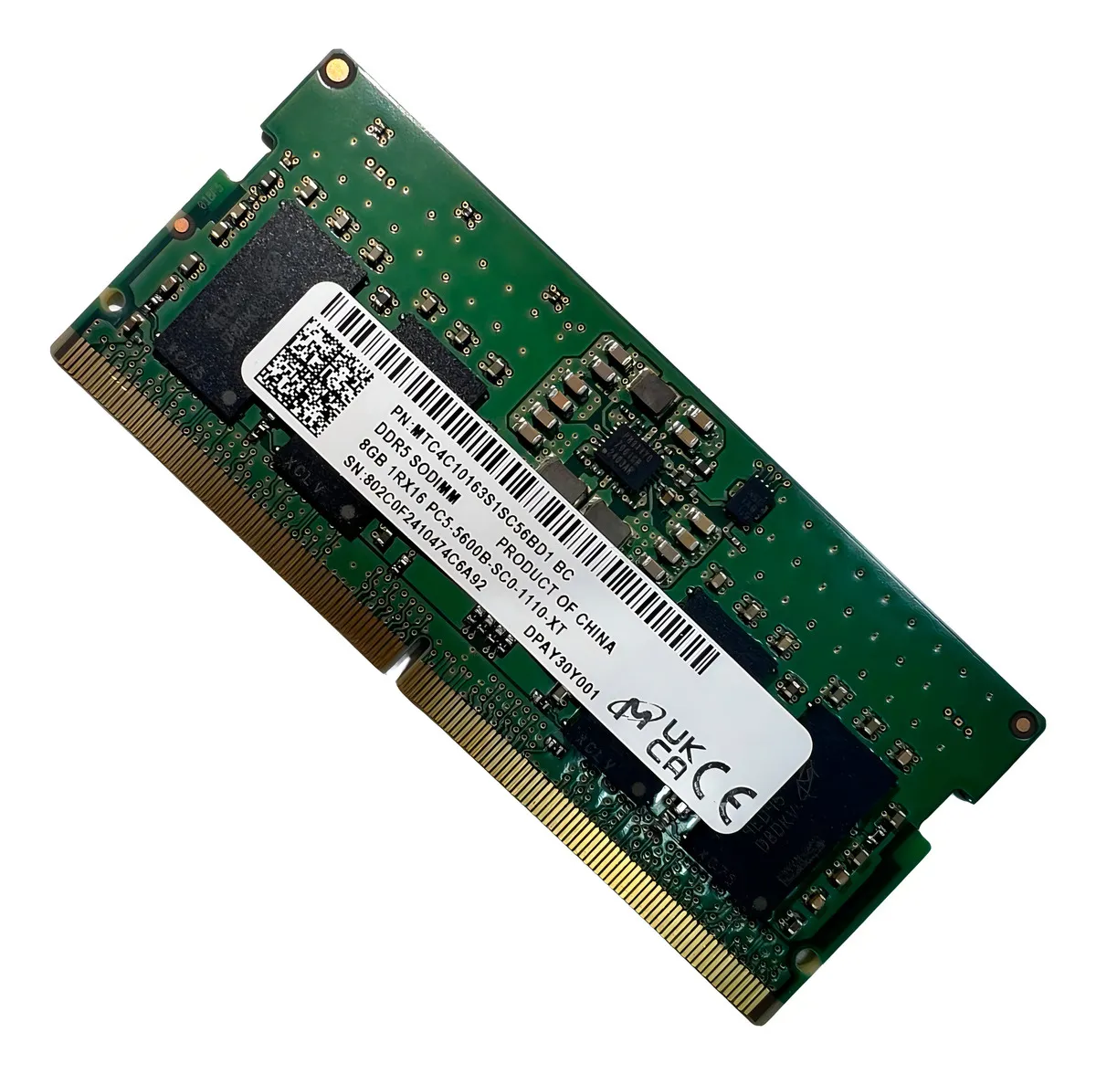 D_NQ_NP_2X_620991-MLA91895893673_092025-F Memoria RAM Notebook Micron 8GB DDR5 SO-DIMM 5600MT/s PC5-44800 CL46 | MTC4C10163S1SC56BD1