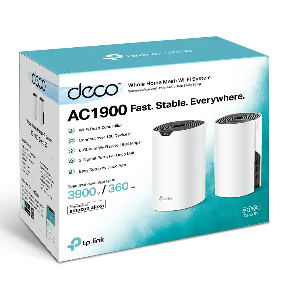 Deco_S73-pack_EU_1.0_Overview_2_package_large_20220512070652m (1) Sistema Mesh TP-Link Deco S7 (2-Pack) | AC1900 | 3 Puertos Gigabit | MU-MIMO