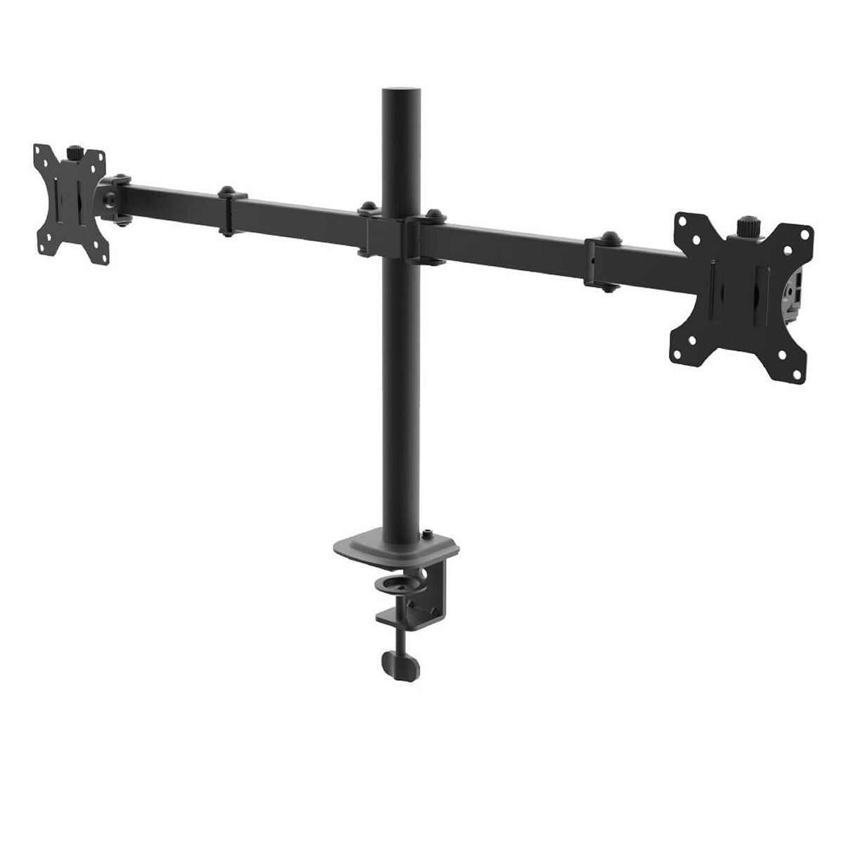Netmak soporte escritorio 2 monitores 10 A 32 NM-ST18 Soporte Doble Monitor Netmak NM-ST18 10”–32” | 10kg c/u | VESA 75/100 | Prensa Escritorio | 360°