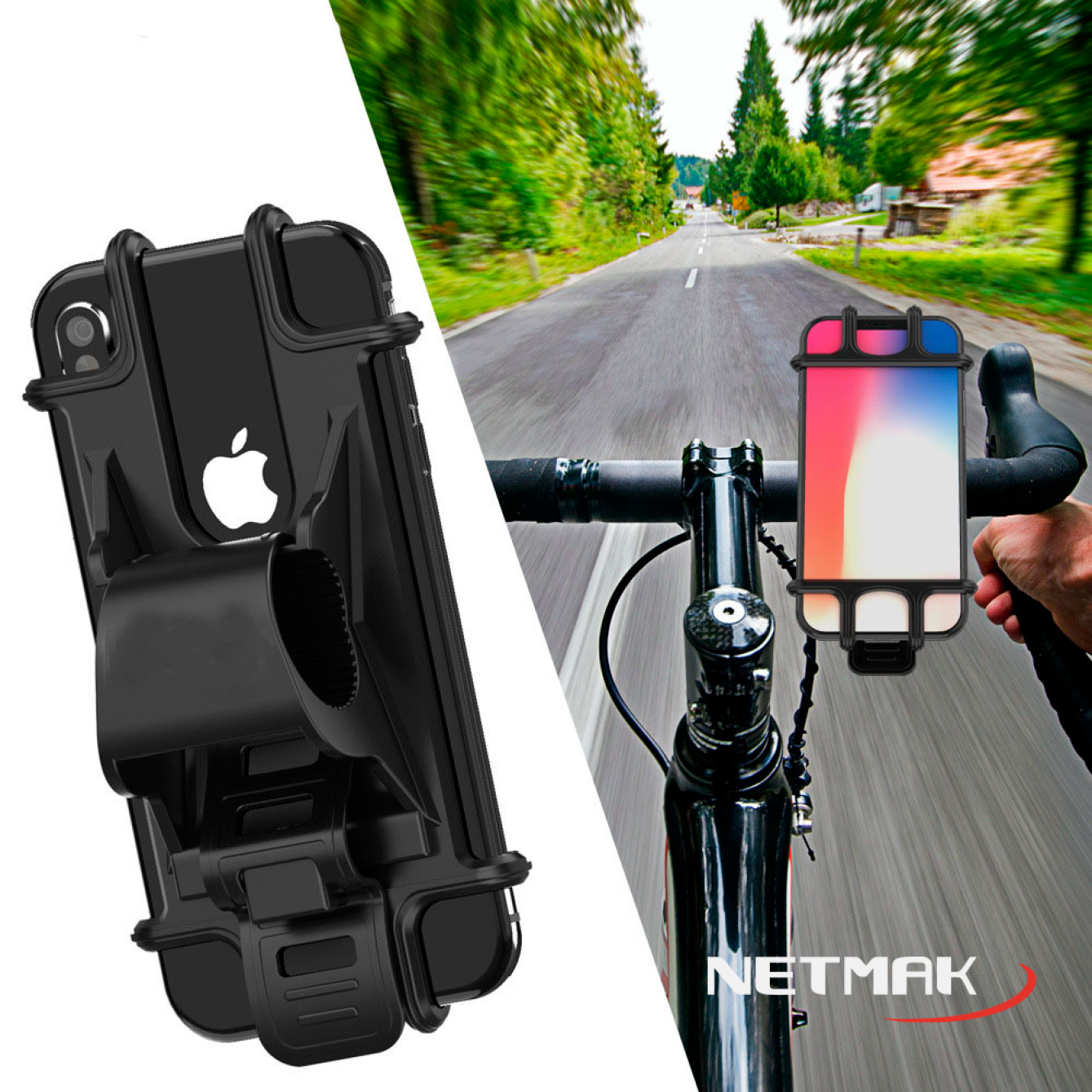 Soporte Para Celular Netmak Para Bicicleta NM-HC34 5 Soporte para Celular Netmak NM-HC34 para Bicicleta y Moto | Giro 360° | Antivibración - Imagen 5