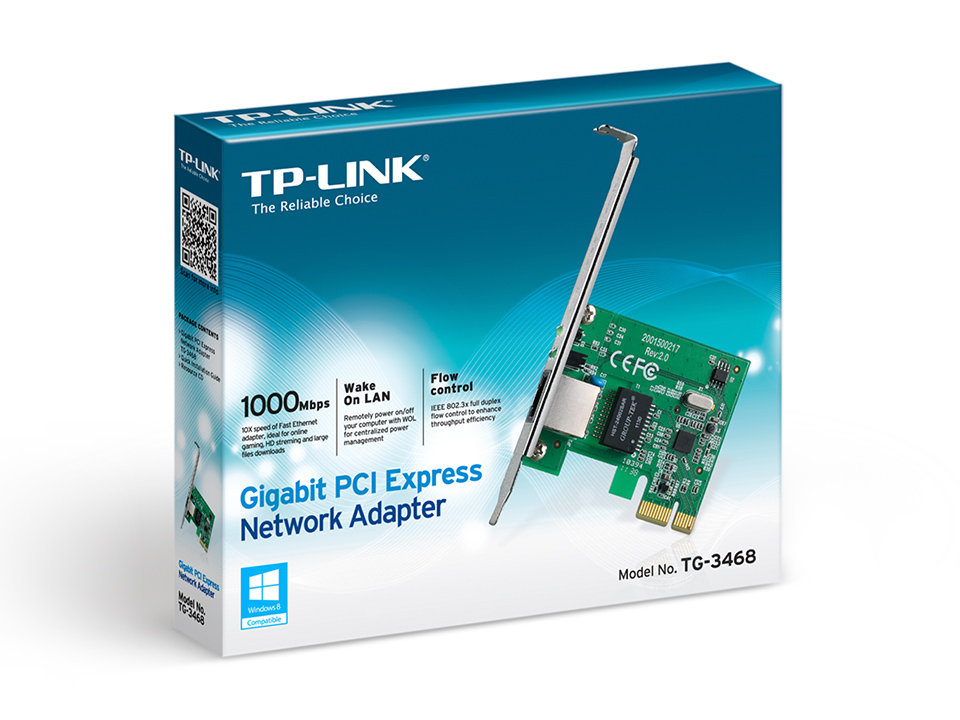 TG-3468(UN)2.0-02 Placa de Red PCI-E TP-Link TG-3468 | Gigabit 10/100/1000 | WOL | Low Profile