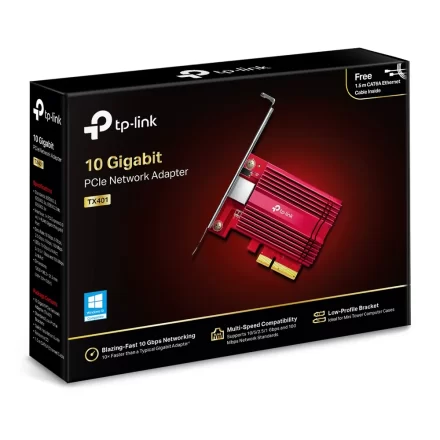 Placa de Red 10G TP-Link TX401 | PCIe 3.0 x4 | 10GbE RJ45 | Low Profile