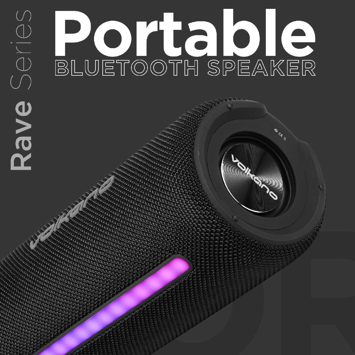 VK-3415-BK-2-1 Parlante Bluetooth Portátil Volkano Rave Series 10W RMS IPX5 | VK-3415 - Imagen 3