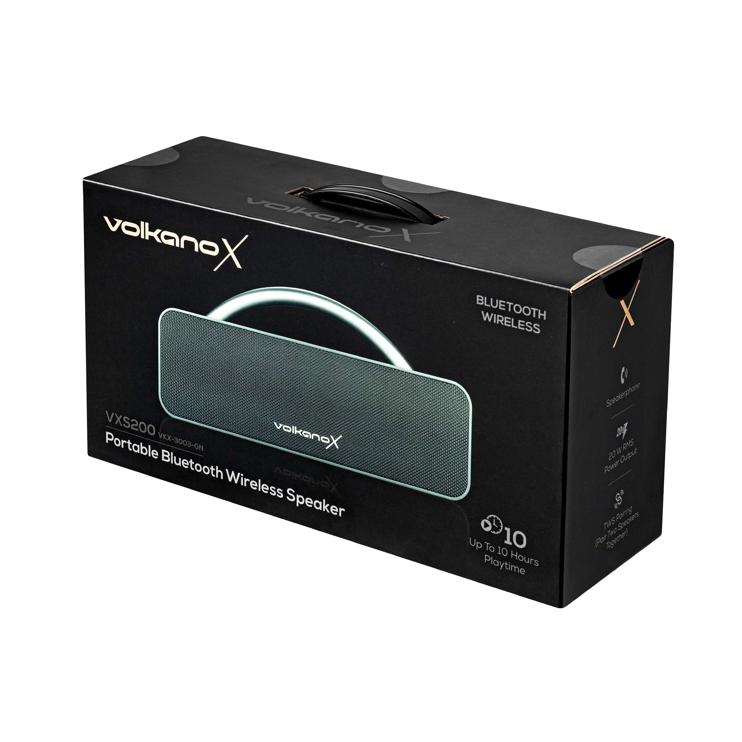 VKX-3003-GN-6 Parlante Bluetooth Portátil Volkano X VXS200 IPX5 20W RMS Verde | VKX-3003-GN - Imagen 7