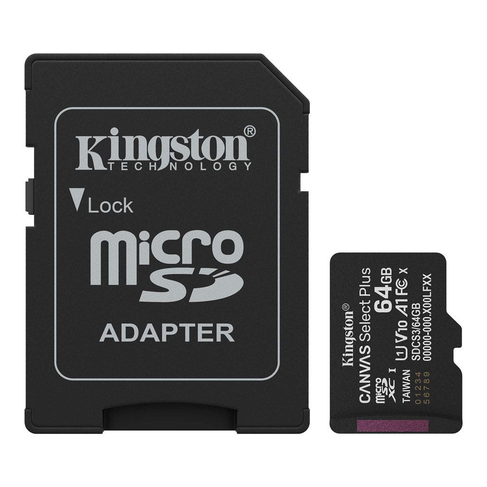 1759147584_1 Memoria Micro SD Kingston Canvas Select Plus 64GB | 100MB/s | C10 | SDCS3/64GB - Imagen 2