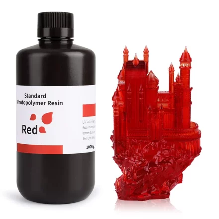 Resina ELEGOO Standard 1Kg Rojo Transparente 405nm (Clear Red) | LCD MSLA DLP | 50.103.0090