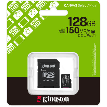 Memoria Micro SD Kingston Canvas Select Plus 128GB | 150MB/s | C10 | SDCS3/128GB