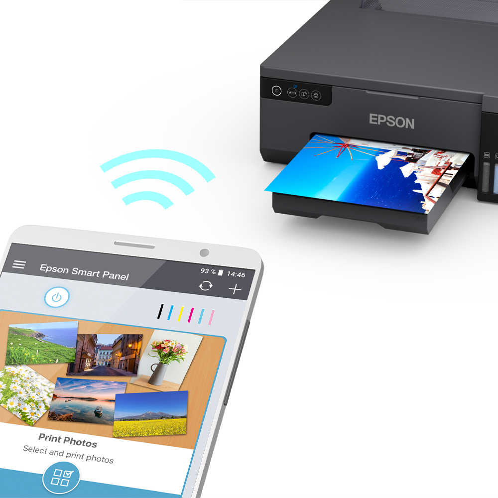 L8050_smart_panel Impresora Fotográfica Epson EcoTank L8050 WiFi | Sistema Continuo 6 Colores A4 | C11CK37301 - Imagen 6