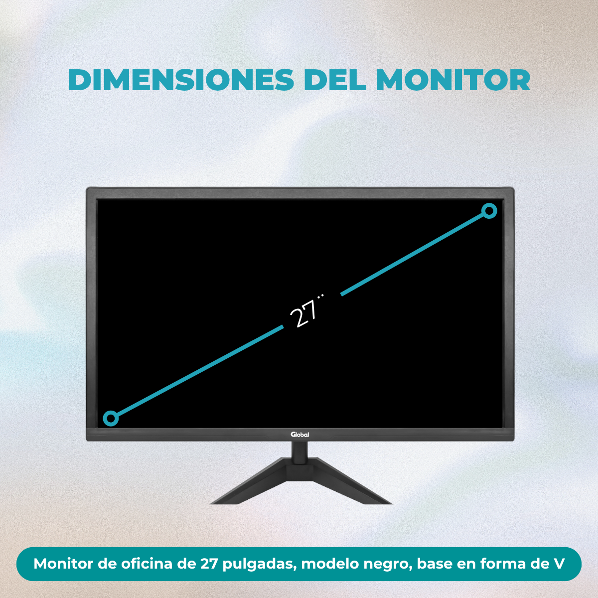 5-24-1 Monitor Global 27" Full HD HDMI 60Hz para Oficina y Trabajo - Imagen 5