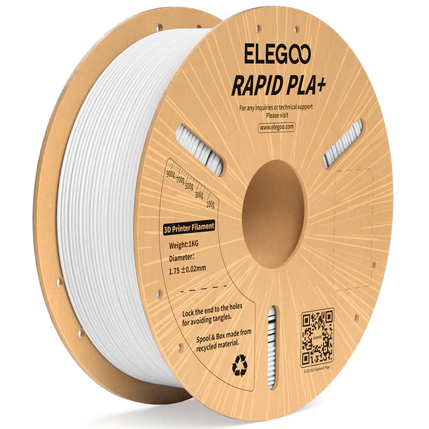 filamento pla+ elegoo rápido 1.75mm 1kg blanco 600mm/s impresora 3d filamento pla+ elegoo rápido 1.75mm 1kg blanco 600mm/s impresora 3d