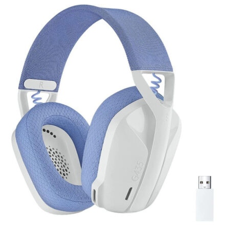 auriculares logitech g435 gamer wireless blanco lila