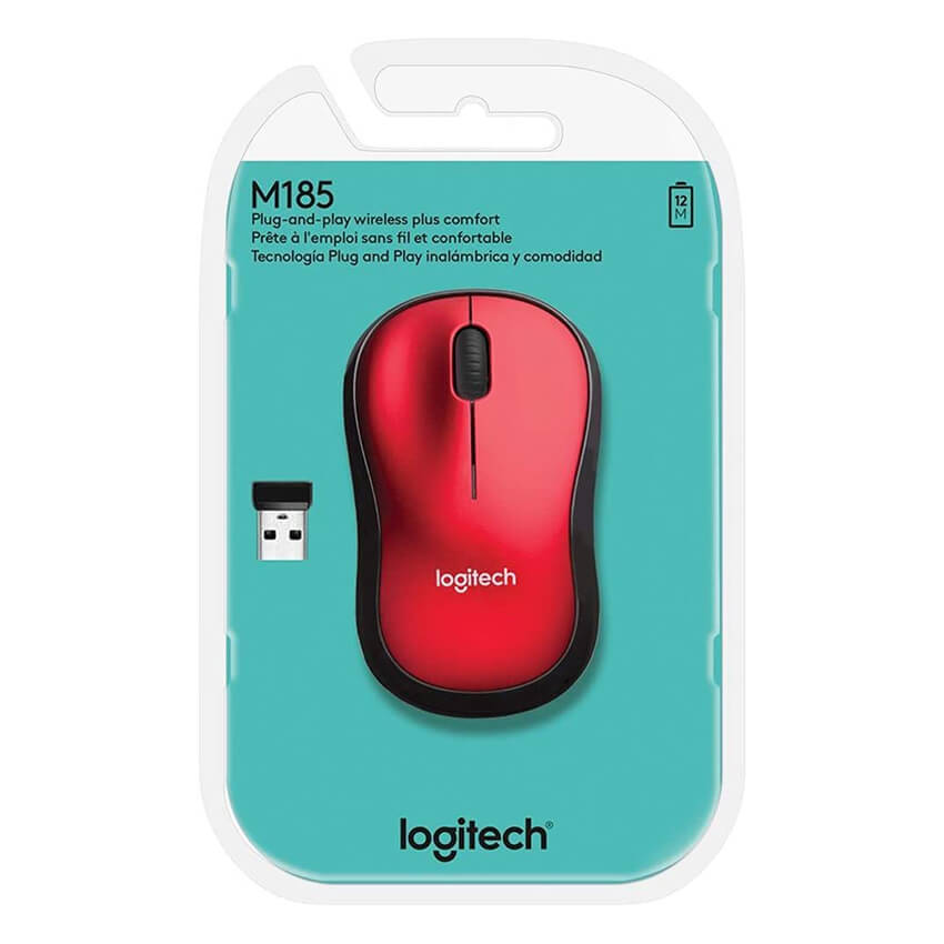 mouse logitech m185 inalámbrico rojo/negro 910 003635 mouse logitech m185 inalámbrico rojo/negro 910 003635