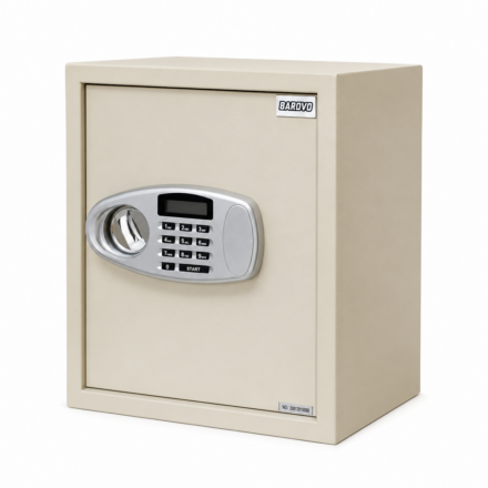 caja de seguridad barovo 40x45x20cm acero con cerradura electrónica