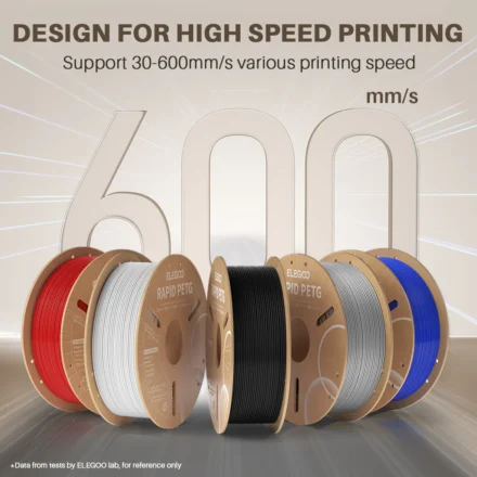 filamento 3d rapid petg elegoo marron 1kg 1.75mm | preciso y fácil de imprimir 50.203.0225