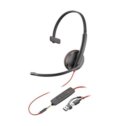 Auricular Monoaural con Micrófono Poly Blackwire 3215 USB-C Headset +3.5mm Plug +USB-C/A Adapter 8X227A6 (Bulk) Auricular Monoaural con Micrófono Poly Blackwire 3215 USB-C Headset +3.5mm Plug +USB-C/A Adapter 8X227A6 (Bulk)