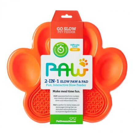 Petdreamhouse Paw 2 En 1 Alimentador Lento Y Almohadilla Color Naranja Petdreamhouse Paw 2 En 1 Alimentador Lento Y Almohadilla Color Naranja